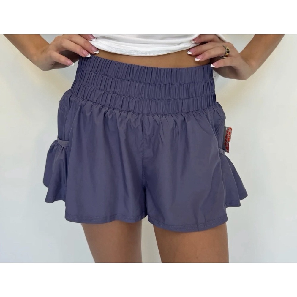 Free People Movement Get Your Flirt On Shorts Womens S Purple Lined Athletic Run